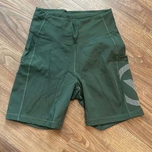 Virus olive green biker shorts, size XS